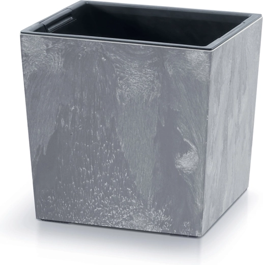 Cvetlični lonec URBI Square Low z betonskim učinkom, vložek 24 cm, marengo