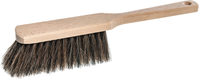Unvarnished wooden 6-row hand brush with mixed horsehair 50/50