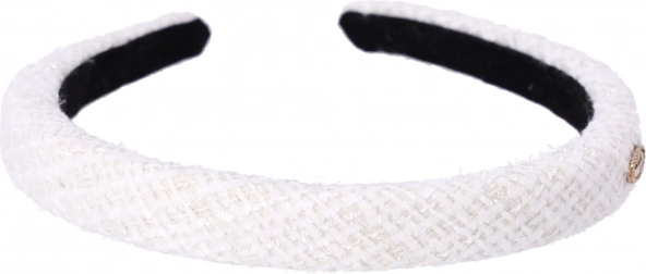 Pleteni naglavni trak za lase, bel