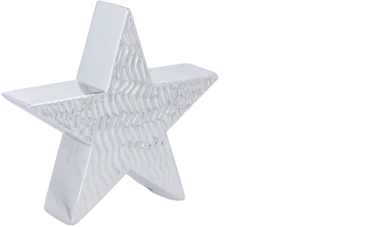 Božična dekorativna figurica zvezda srebrna 16,2 × 4,4 × 15,3 cm - 1 kos