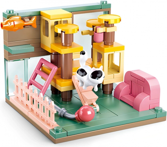 Sluban Mini Gradbeni set Mačji kotiček
