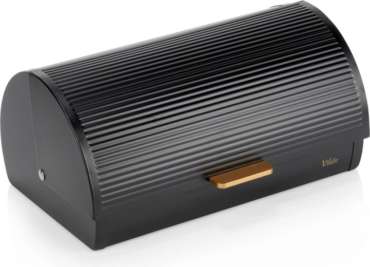 Kovinski črni zaboj za kruh 39 × 28 × 18,5 cm