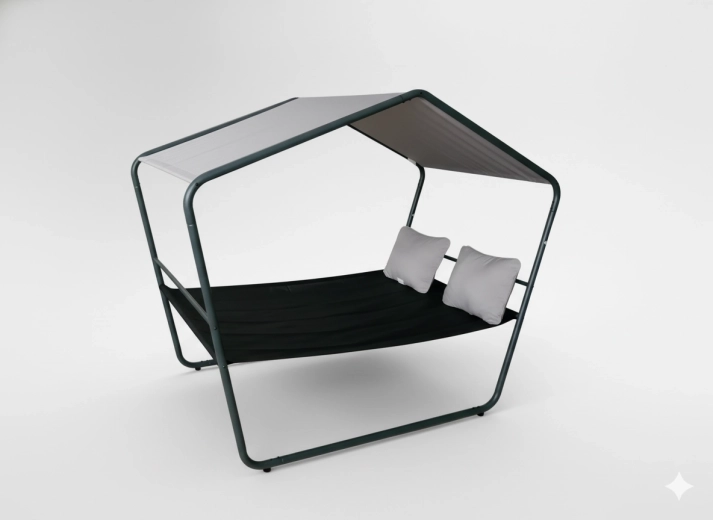 Vrtno dvojno ležišče s strešico