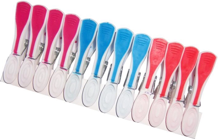 Plastične protizdrsne kljukice za perilo, 12 kos