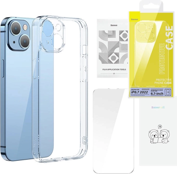 Baseus SuperCeramic prozoren steklen ovitek in komplet kaljenega stekla za iPhone 14 – Plus