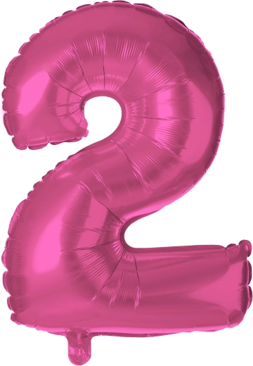 TORO Foil Balloon Number 2, 30 cm – Pink
