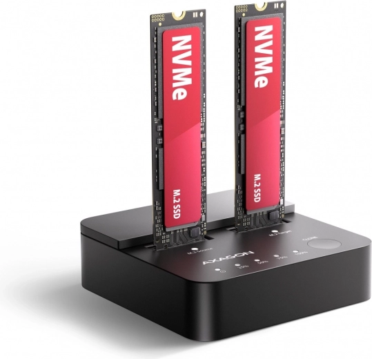 Axagon clone master dokirna in klonirna postaja USB-C 3.2 gen 2x2 za 2× NVMe M.2 (20 Gbps)