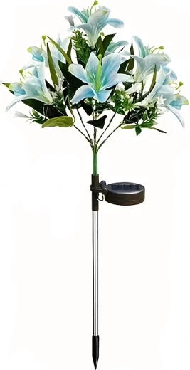 Sončna vrtna svetilka v obliki lilije – dekorativni LED cvet za gredice