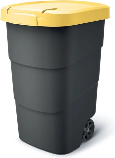 Vrtna posoda za odpadke na kolesih Wheeler 95 l antracit/rumena