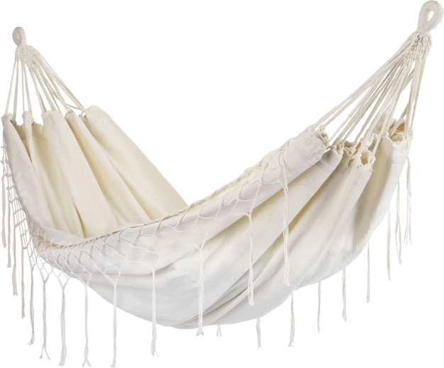 Dvosedežna vrtna viseča mreža boho bež 200 × 150 cm