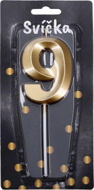 Zlata rojstnodnevna svečka - številka 9