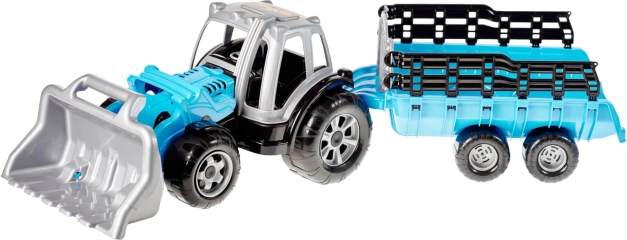 Traktor z prikolico in nakladalcem