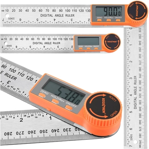 Electronic digital angle finder Bigstren 360° with 200 mm ruler