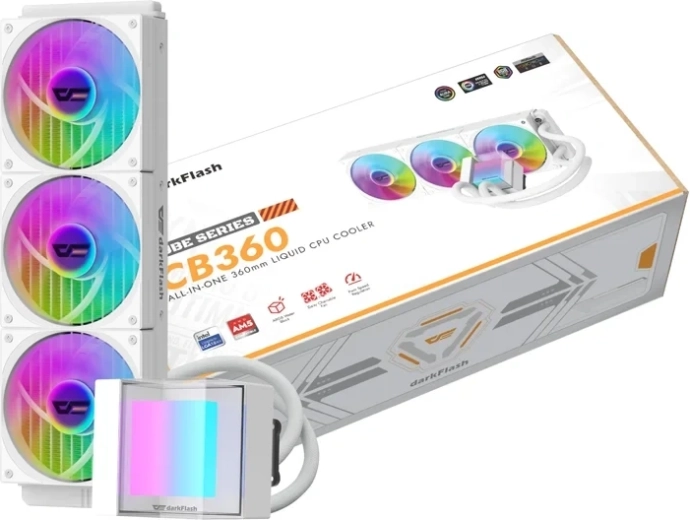 Vodeno hlajenje procesorja DarkFlash CB360 360 mm ARGB belo