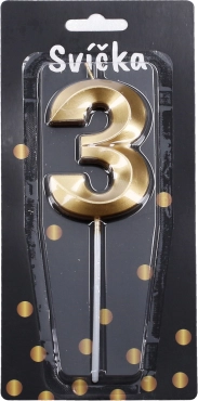 Zabavna svečka številka 3 Zlata