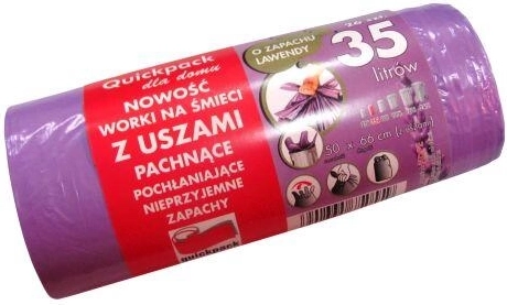 Vrečke za odpadke z ušesi 35 l z vonjem sivke