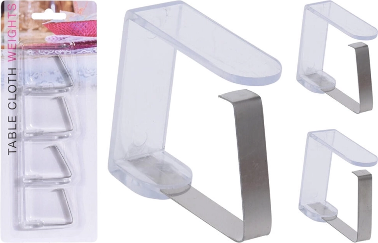 Spona za prt iz nerjavečega jekla in plastike 45 × 45 mm, 4 kosi