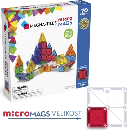 Magna-tiles magnetna konstrukcijska igrača microMAGS, 70 kosov