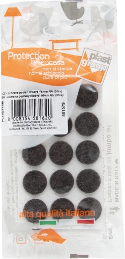 Filcni samolepilni podložki za pohištvo 16 mm rjave, 30 kos