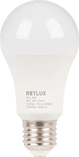 RETLUX A60 E27 9 W LED bulb, daylight white