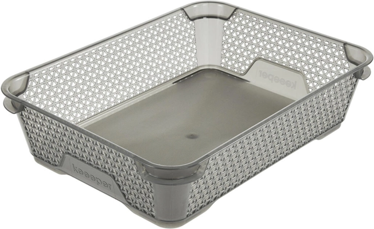 Zložljiv shranjevalni koš A5, 26,5 × 20 × 7 cm, siv plast