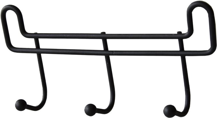 Kopalniški obešalnik s 3 kljukami, 16 cm, črna kovina