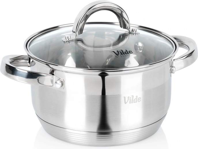 Nerjavno jeklen lonec s steklenim pokrovom INOXCELLENT 18 cm, 2,5 l