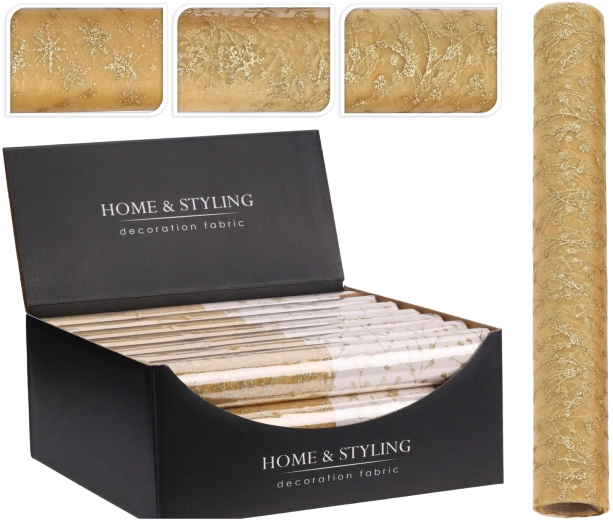 Decorative polyamide fabric gold 500 × 30 cm