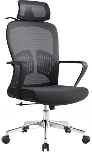 Ergonomski pisarniški stol Baby Mix z vzglavnikom in ledveno oporo, črn