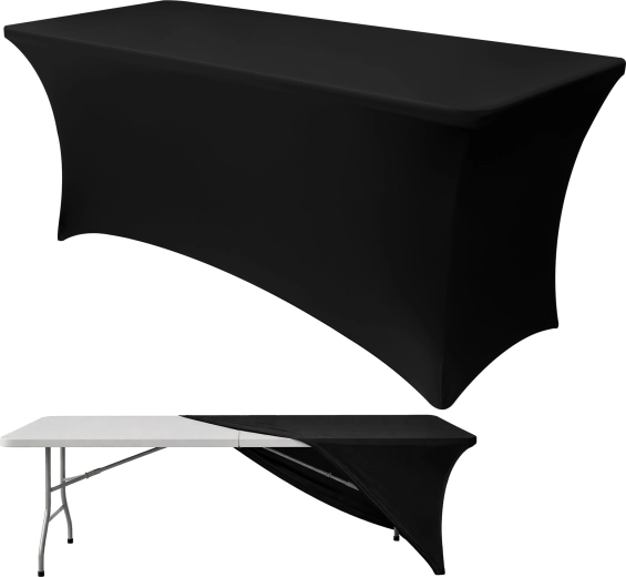 Elastic stretch cover for banquet table RUHHY 180 x 75 x 75 cm black - 1 piece