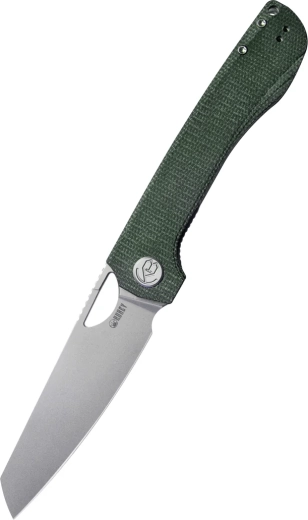 Kubey Elang KU365E folding knife 10 cm, bead blasted, dark green micarta with clip