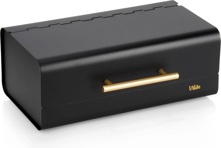 Kovinski črni zaboj za kruh 36 × 23 × 14,5 cm Vilde