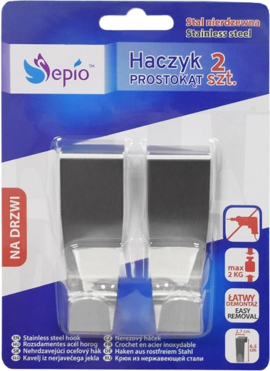 Nerjaveči kavelj za predal 2,7 × 2,7 × 6,5 cm (2 kosa)