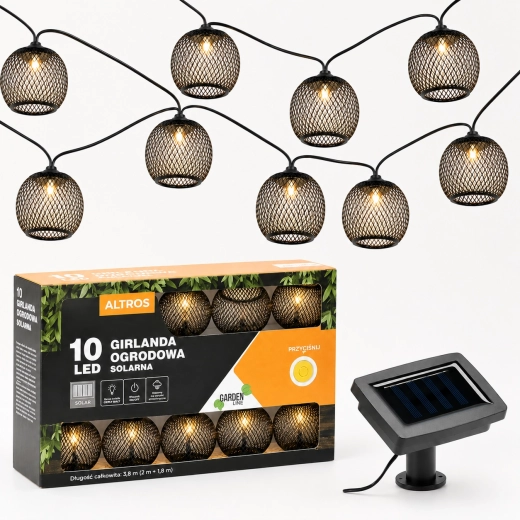 ALTROS Solar Garden Garland 10 LED, Warm White, 3.8 m