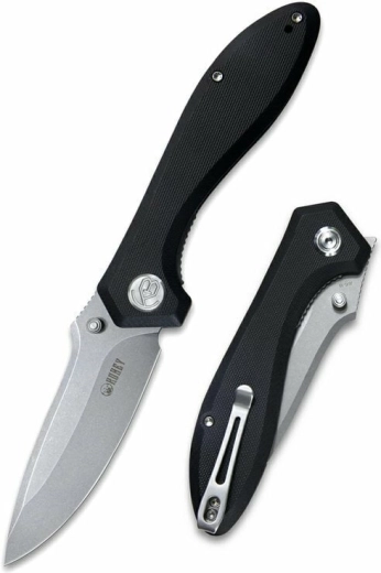 Kubey Ruckus Black Pocket Knife 8.4 cm G10 with Clip