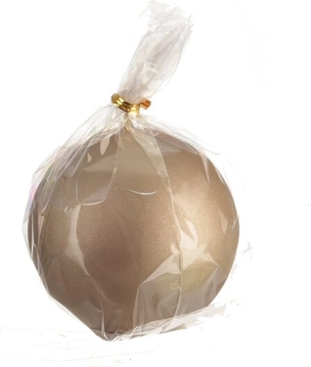 Mat dekorativna sveča krogla šampanjec 8 cm