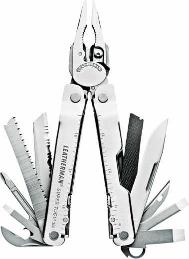 Leatherman Super Tool 300 multi-tool with 19 functions, silver, with a nylon sheath