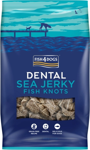 Fish4Dogs Dental Sea zobni priboljški za pse iz morske ribe – vozlički 500 g