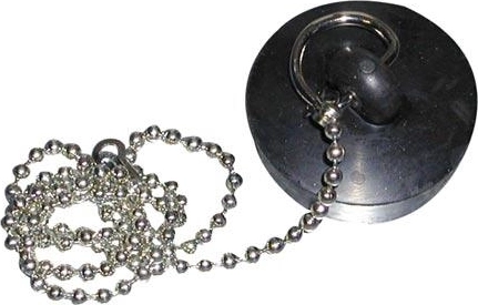 Barvit čep za pomivalno korito 43 mm z verižico