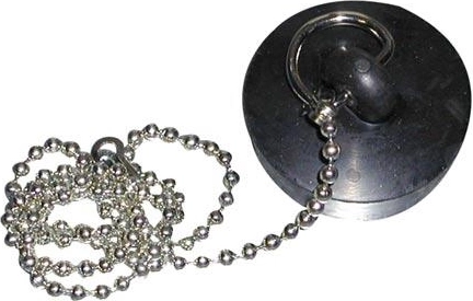 Zamašek za kad 46 mm z verižico iz EPDM gume, rdeč