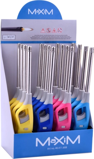 Ponovno polnljiv plamenski vžigalnik MAXIM 26,5 cm – miks barv