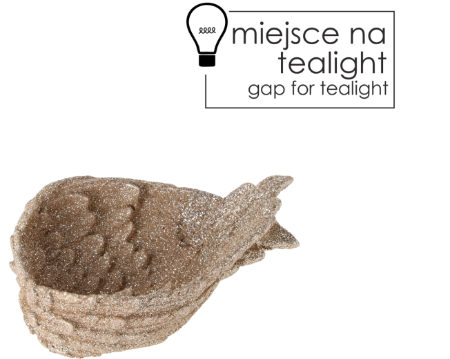 Keramični svečnik za čajno svečko v obliki kril, bel