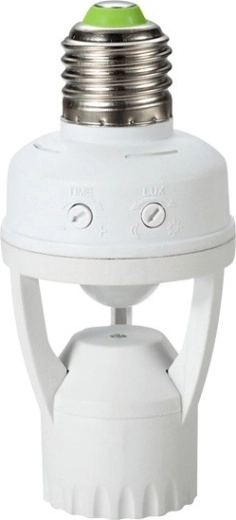 E27 grlo za žarnico s PIR senzorjem gibanja in mraka 360° MACLEAN