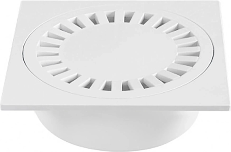 Talna vtokovna rešetka iz polipropilena, bela, DN 150 × 150 × 50/84