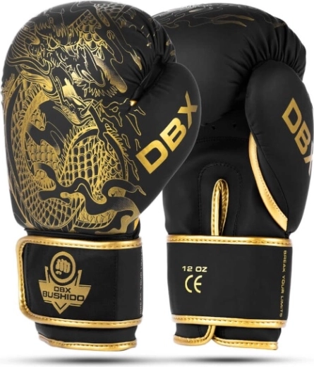 Boksarske rokavice DBX Bushido Gold Dragon 12 oz