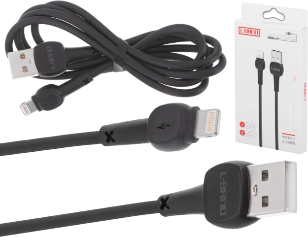 Kabel za hitro polnjenje USB-A Lightning črn 2A 100 cm