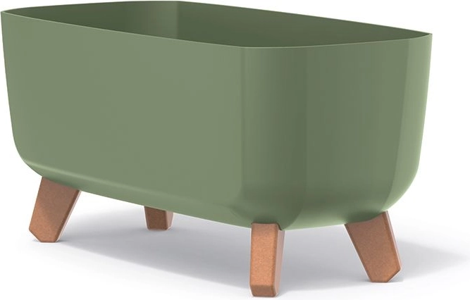 Lonec za rože z nogicami Gracia Case 39 cm – zemeljsko zelen