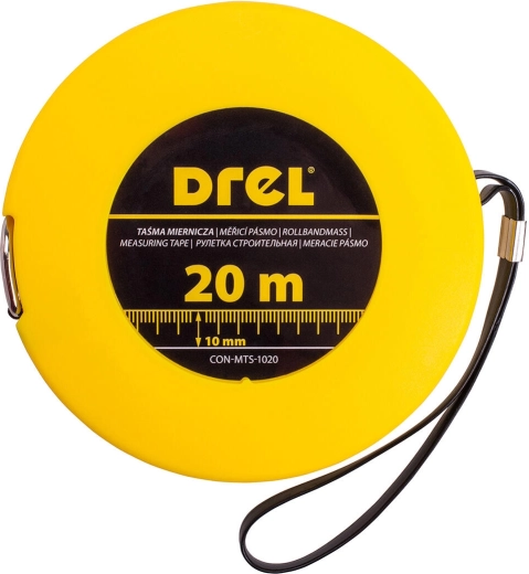 Jekleni merilni trak 20 m × 10 mm Drel