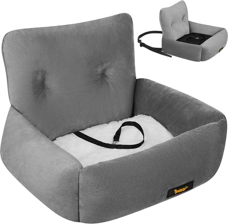 Avtosedež za psa PURLOV S, 44 × 35 × 30 cm, siva