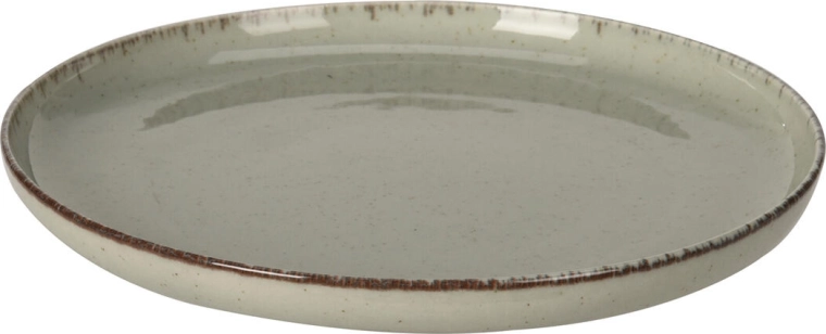 Porcelanast desertni krožnik 19 cm z svetlo zelenim in rjavim robom